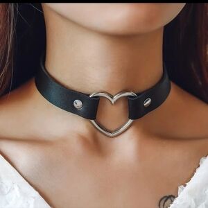 Personality Punk Style PU Leather Choker Gothic EMO Grunge Vintage